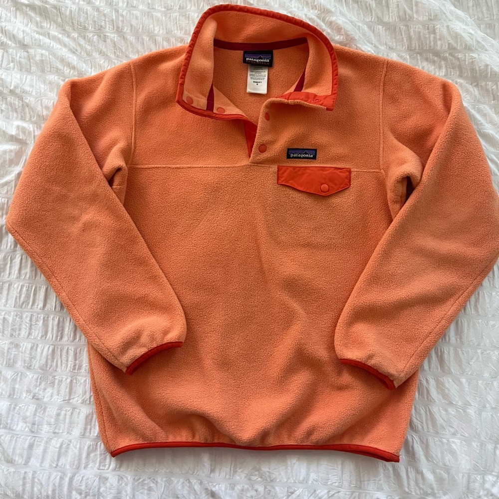 Patagonia Orange Fleece Pullover